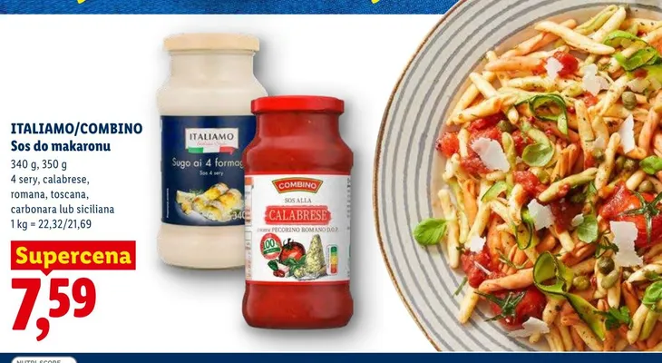 Sos do makaronu ITALIAMO/COMBINO promocja w Lidl