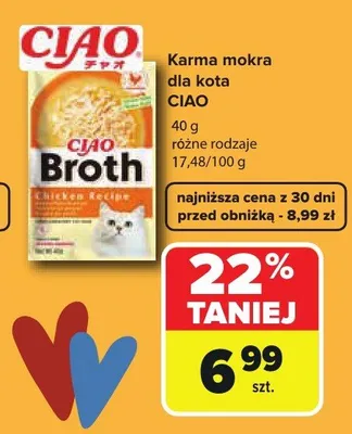 Karma mokra dla kota Ciao Broth promocja w Carrefour
