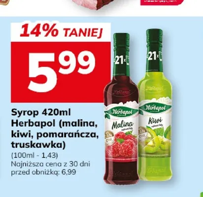 Syrop o smaku pomarańczowym Herbapol promocja w Hitpol