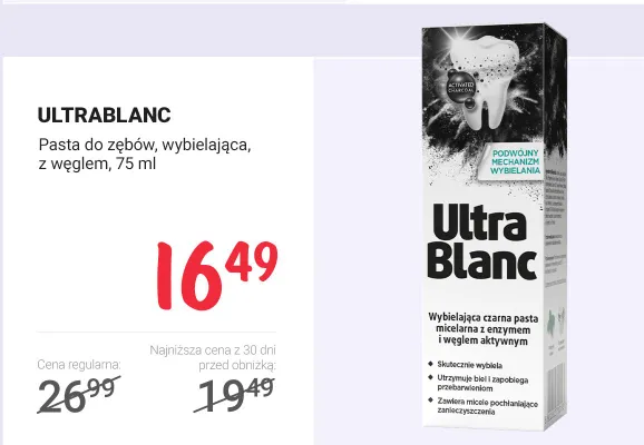 Pasta do zębów wybielająca, z węglem promocja w Rossmann