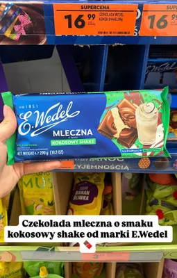 Czekolada mleczna E.Wedel o smaku kokosowy shake promocja w Biedronka