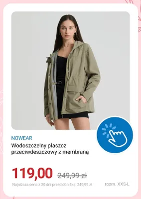 Wodoszczelny płaszcz przeciwdeszczowy z membraną NOWEAR rozm. XXS-L promocja w Smyk