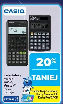 Kalkulatory marek: Casio, Vector różne rodzaje promocja w Carrefour