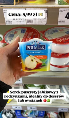 Serek puszysty jabłkowy z rodzynkami promocja w Intermarche