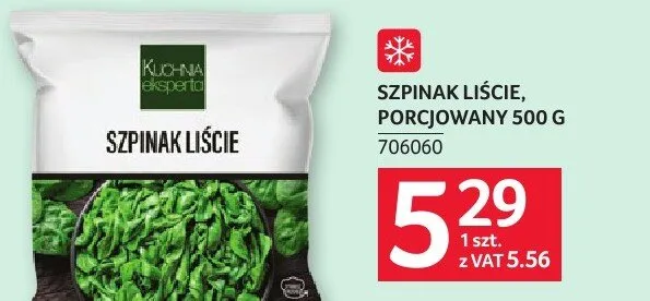 Szpinak liście porcjowany promocja w Selgros