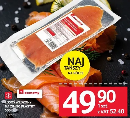 Łosoś wędzony na zimno plastry Economy promocja w Selgros