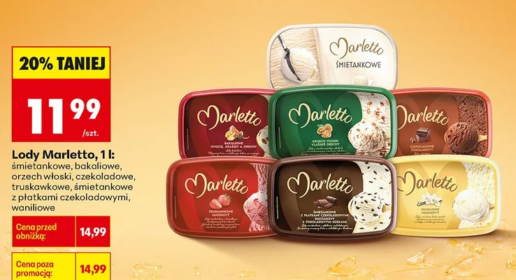 Lody orzech włoski Marletto promocja w Biedronka
