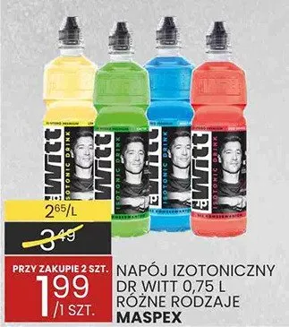 Napój izotoniczny dr Witt 0,75 l różne rodzaje Maspex promocja w Wafelek