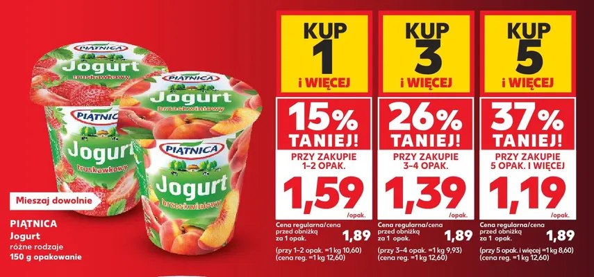 Jogurt brzoskwiniowy Piątnica promocja w Kaufland