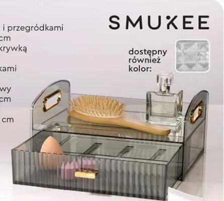 Organizer prostokątny z pokrywką i przegródkami promocja w Biedronka