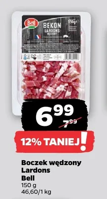 Boczek wędzony Lardons Bell promocja w Netto