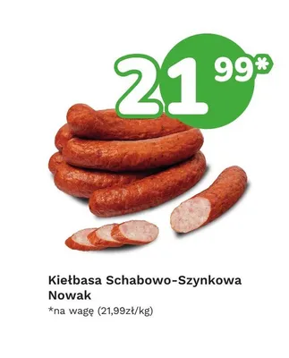Kiełbasa schabowo-szynkowa Nowak promocja w Limonka