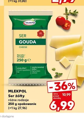 Ser żółty Gouda Mlekpol promocja w Kaufland