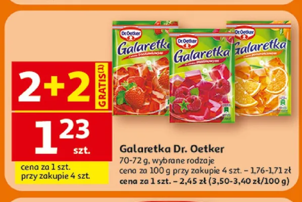 Galaretka o smaku brzoskwiniowym Dr. Oetker promocja w Auchan