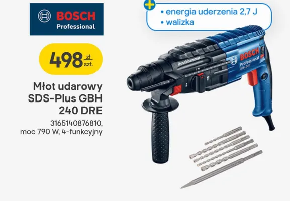 Młot udarowy BOSCH Professional SDS-Plus GBH 240 DRE promocja w Castorama