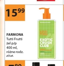Żel pod prysznic Farmona Tutti Frutti promocja w Drogerie Laboo
