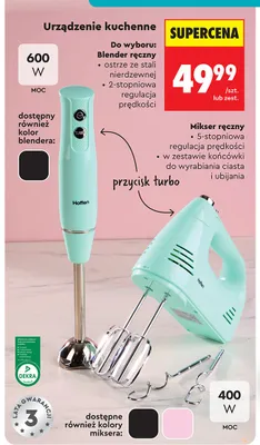 Blender ręczny Hoffen 600W promocja w Biedronka