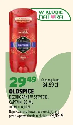 Dezodorant w sztyfcie Captain Old Spice promocja w Drogerie Natura