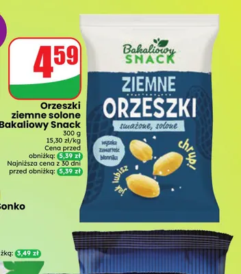 Orzeszki ziemne solone Bakaliowy Snack promocja w Dino