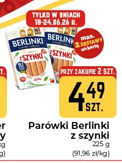 Parówki Berlinki z szynki promocja w Społem Częstochowa
