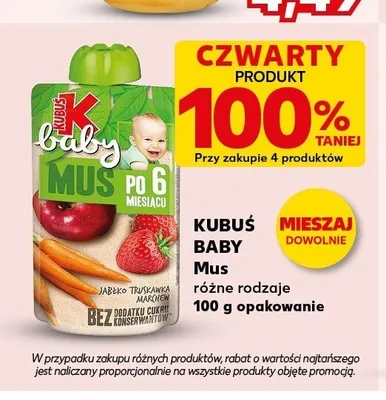 Mus Kubuś Baby Jabłko Truskawka Marchew promocja w Kaufland