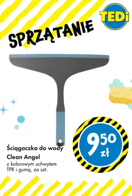 Ściągaczka do wody z kolorowym uchwytem TPR i gumą promocja w Tedi