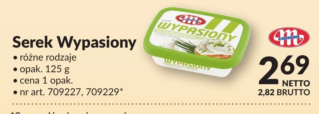 Serek Wypasiony różne rodzaje Mlekovita promocja w Makro