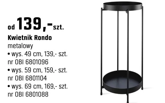 Kwietnik Rondo metalowy 69cm promocja w OBI