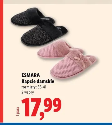 Kapcie damskie Esmara promocja w Lidl