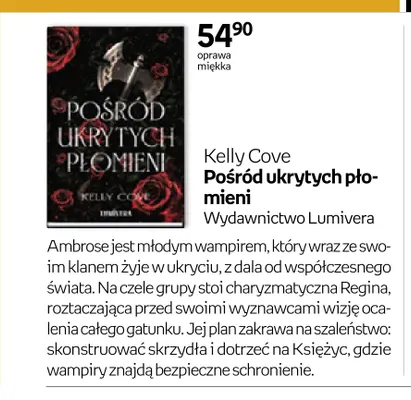 Książka Pośród ukrytych płomieni Kelly Cove promocja w Empik