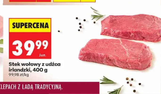 Stek wołowy z udźca irlandzki promocja w Biedronka