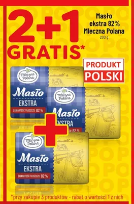 Masło ekstra 82% Mleczna Polana promocja w POLOmarket