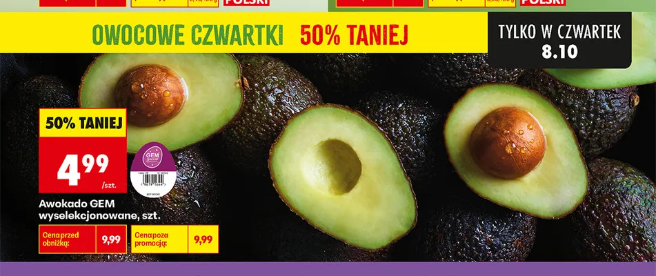 Awokado GEM wyselekcjonowane promocja w Biedronka