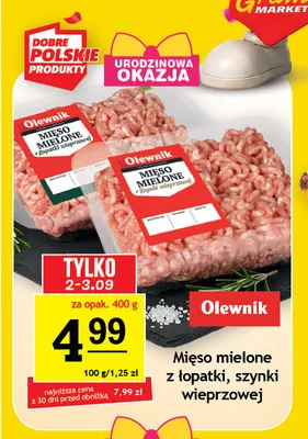 Mięso mielone z łopatki wieprzowej Olewnik promocja w Gram Market