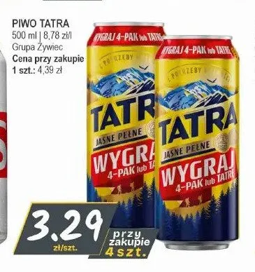 Piwo Tatra Jasne Pełne promocja w Słoneczko