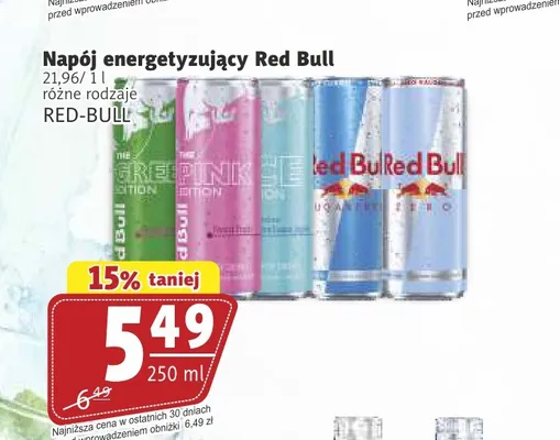 Napój energetyzujący Red Bull Sugarfree promocja w Prim Market