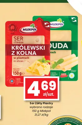 Ser gouda w plastrach Mlekpol promocja w emma MARKET