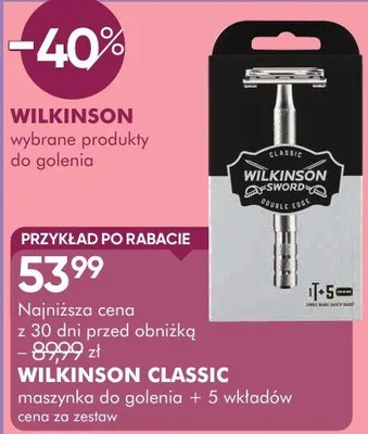 Maszynka do golenia WILKINSON CLASSIC maszynka do golenia + 5 wkładów promocja w Makro