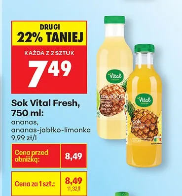 Sok ananas-jabłko-limonka promocja w Biedronka