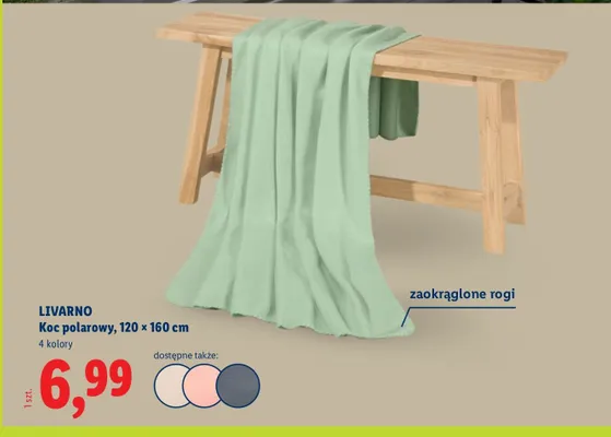 Koc polarowy 120 x 160 cm 4 kolory promocja w Lidl