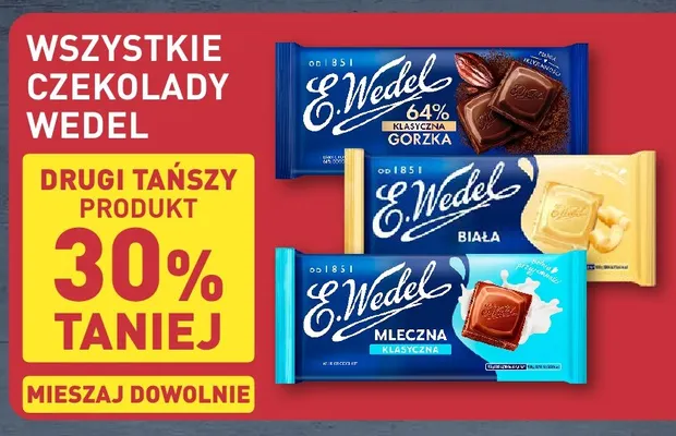 Czekolada klasyczna gorzka 64% E.Wedel promocja w Aldi