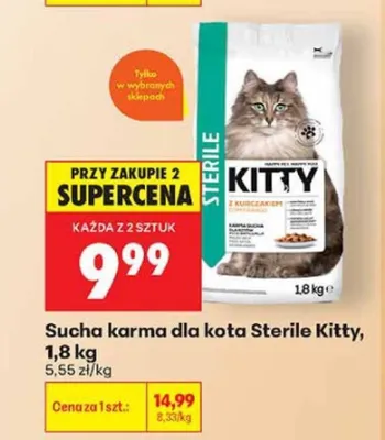Sucha karma dla kota Sterile Kitty promocja w Biedronka