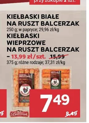 Kiełbaski wieprzowe na ruszt Balcerzak promocja w Stokrotka