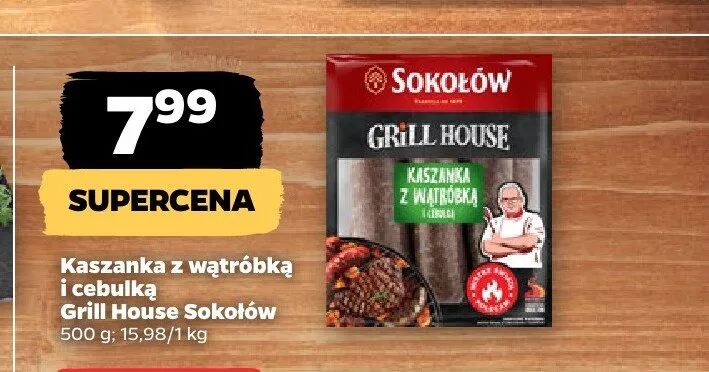 Kaszanka z wątróbką i cebulką Grill House Sokołów promocja w Netto