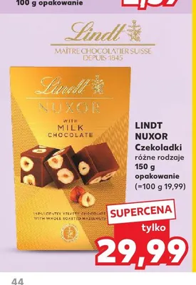 Czekoladki Lindt Nuxor Milk Chocolate promocja w Kaufland