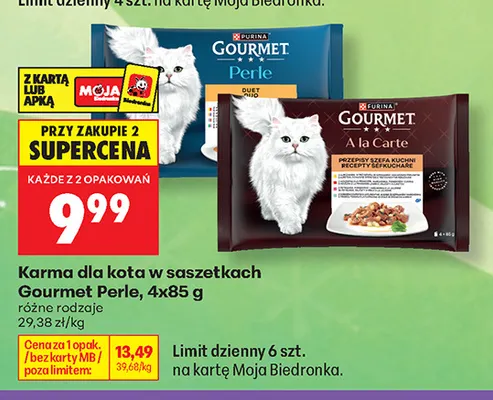 Karma dla kota w saszetkach Gourmet Perle 4-pak promocja w Biedronka
