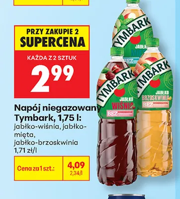 Napój niegazowany Tymbark jabłko-brzoskwinia promocja w Biedronka