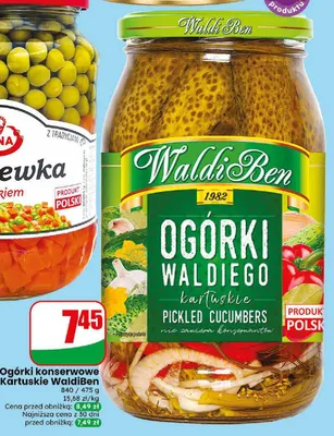 Ogórki konserwowe kartuskie WaldiBen promocja w Dino