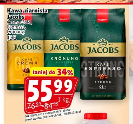 Kawa ziarnista Jacobs Crema Gold promocja w Prim Market