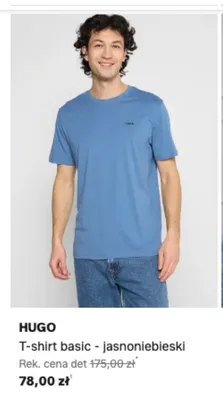 T-shirt basic HUGO jasnoniebieski promocja w Lounge by Zalando